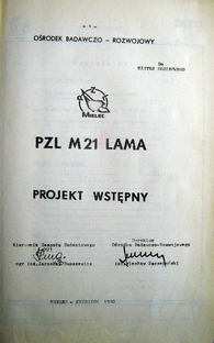 Projekt wstępny PZL M21 Lama